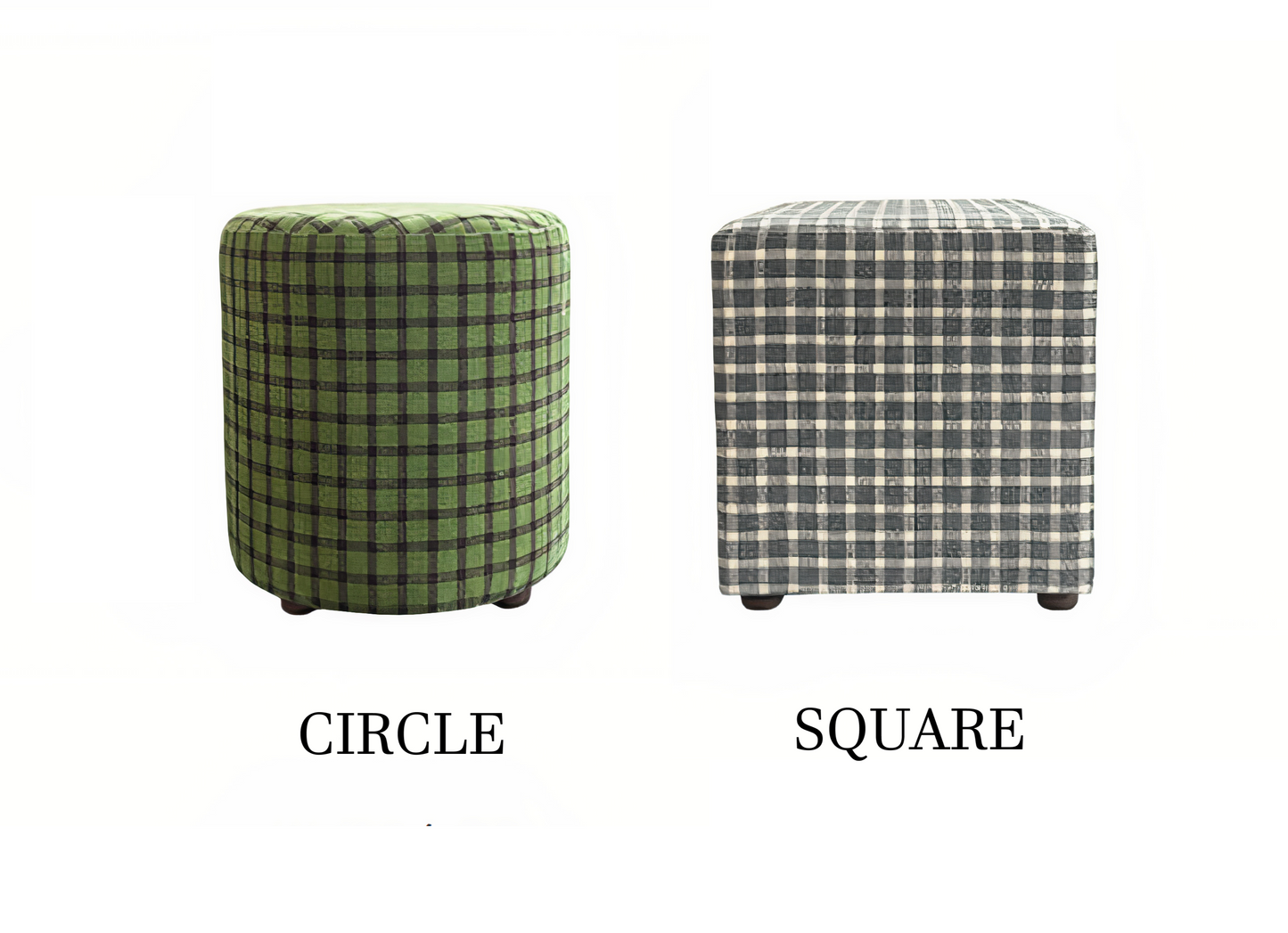 Check Pattern Fabric Stool