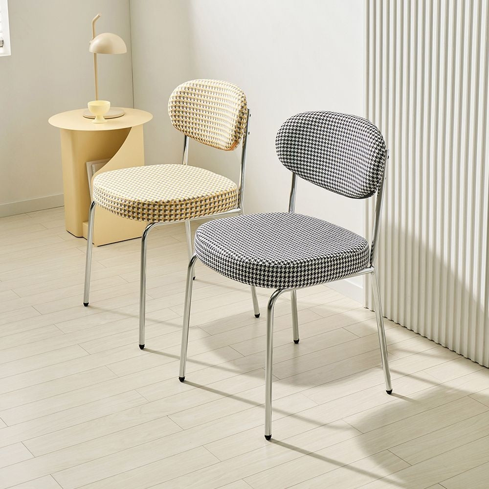 Check Pattern Dining Chair