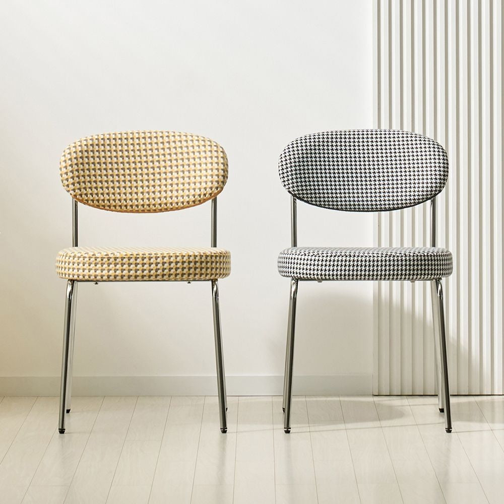 Check Pattern Dining Chair