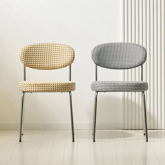Check Pattern Dining Chair