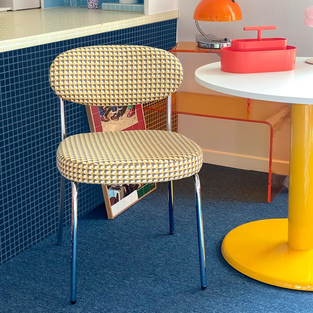 Check Pattern Dining Chair