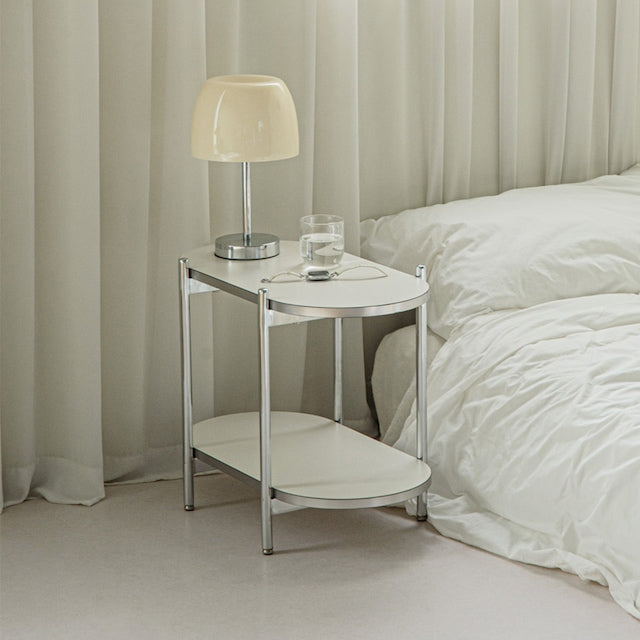 Mid-Century Round Two-Tier Side Table