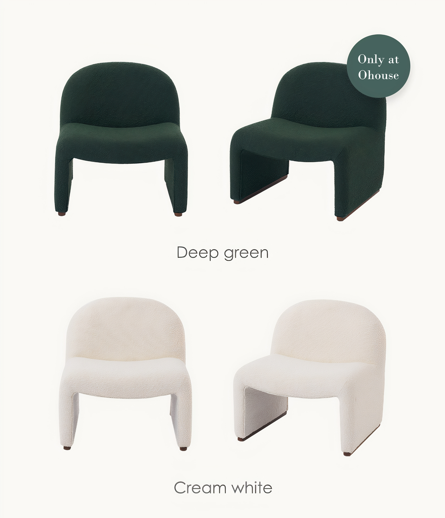 Curved Bouclé Lounge Chair
