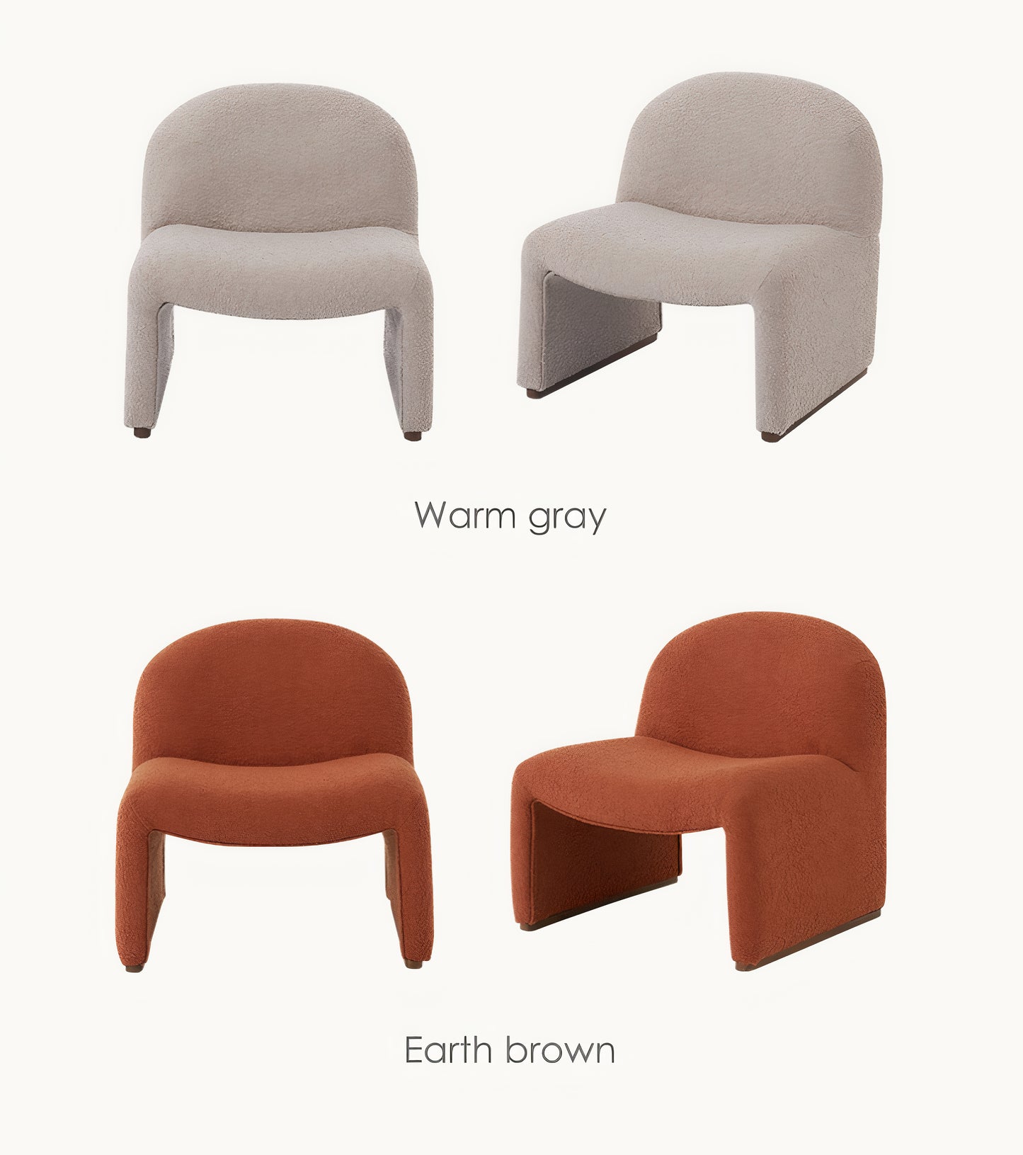 Curved Bouclé Lounge Chair