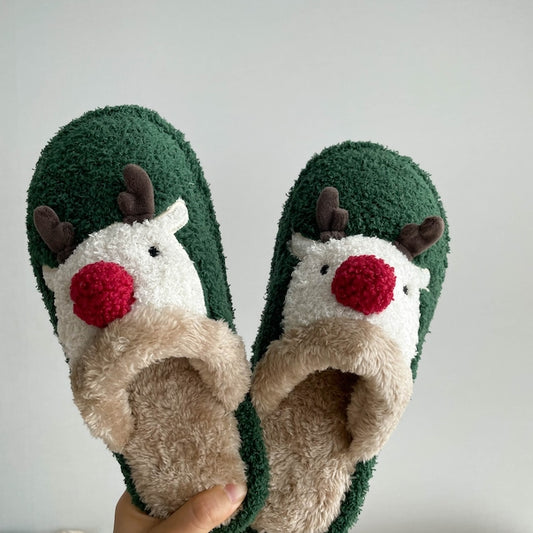 Rudolph Fuzzy Winter Slippers – 3 colors