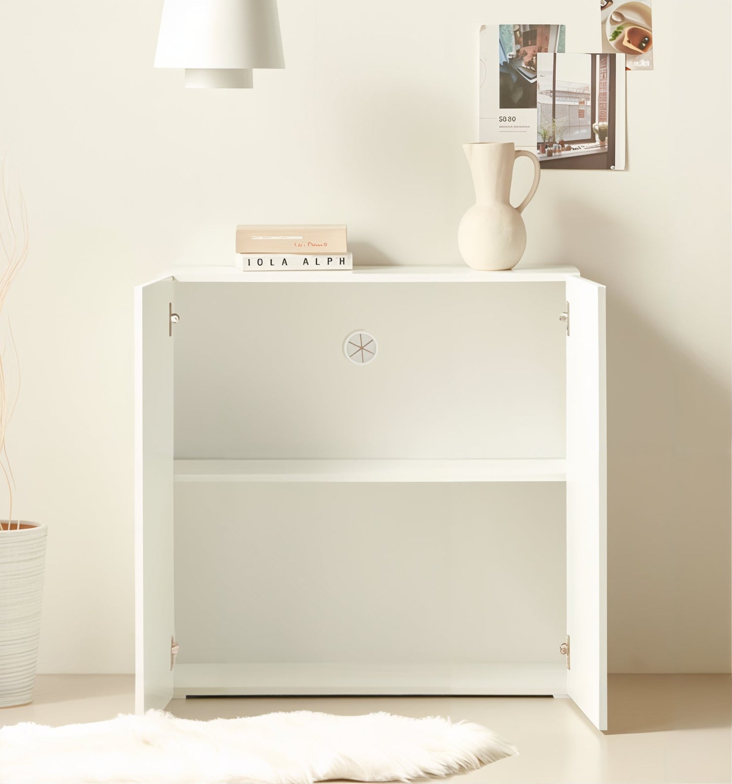 Slim 3-Door Tall Storage Cabinet