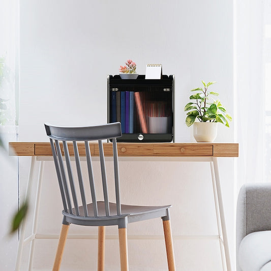 Metal Cosmetic Storage Organizer with Flip Door - detail view