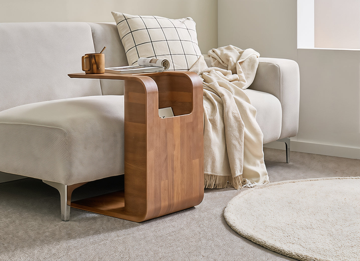Multi-Use Curved Side Table