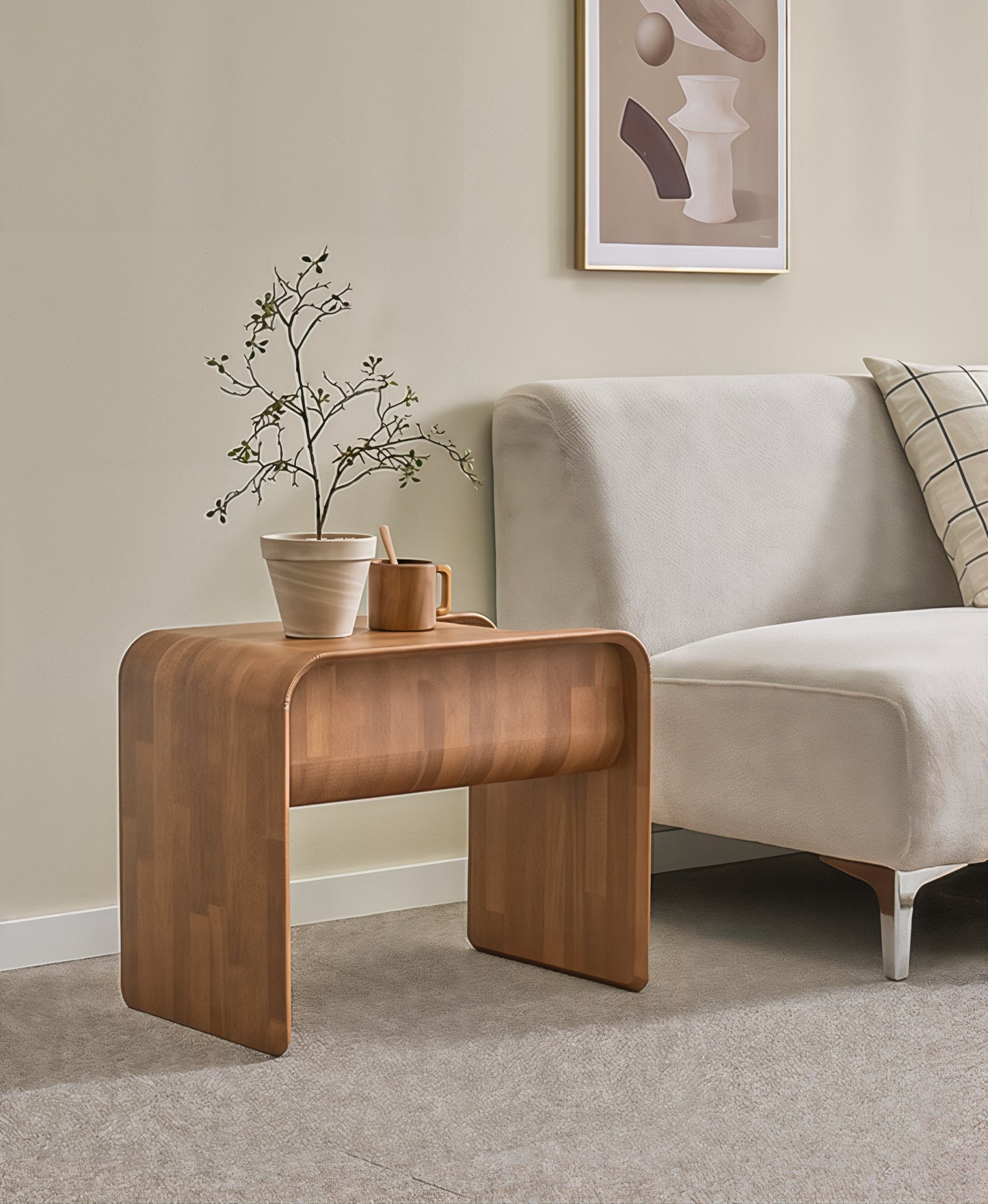 Multi-Use Curved Side Table