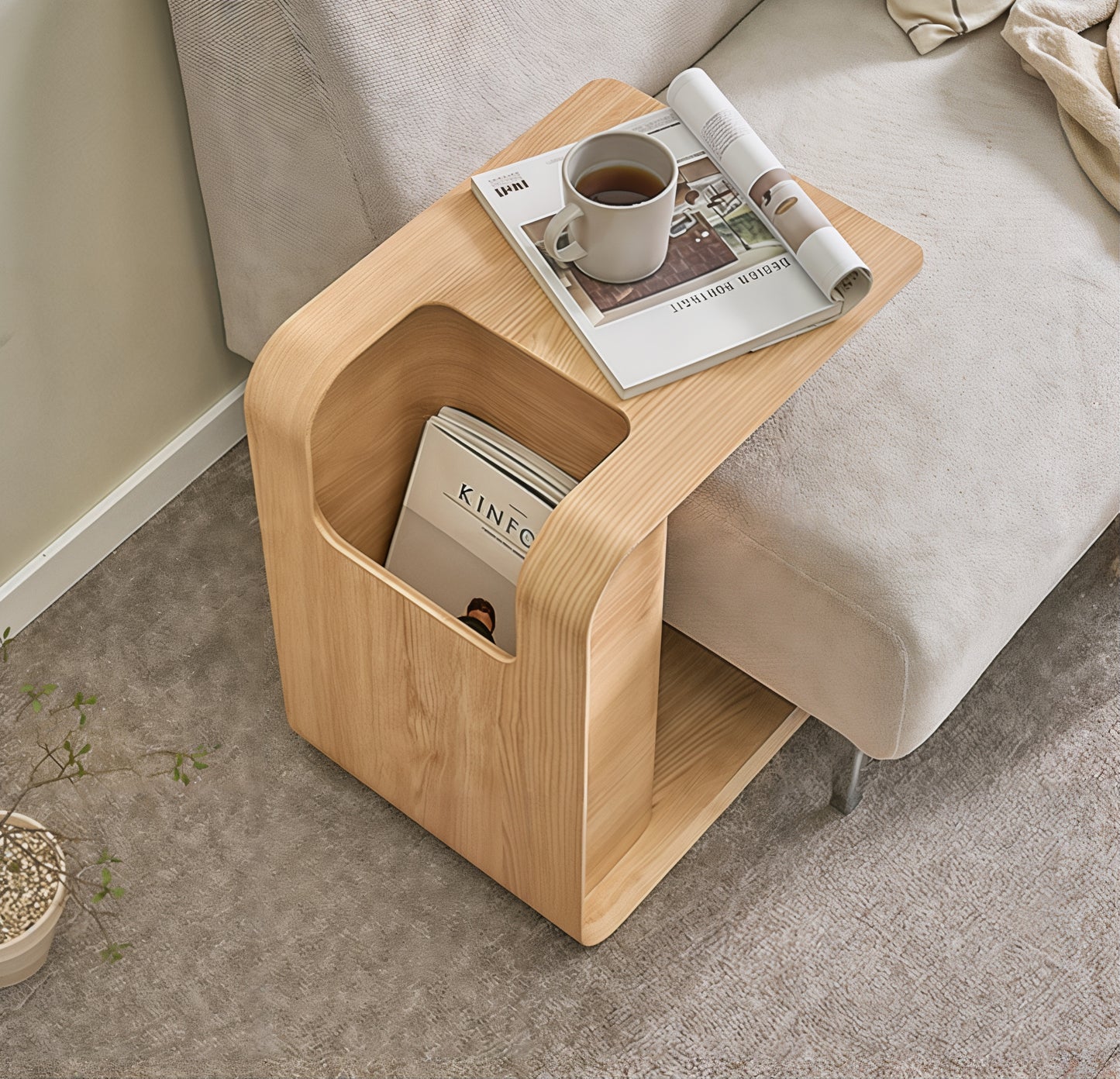 Multi-Use Curved Side Table