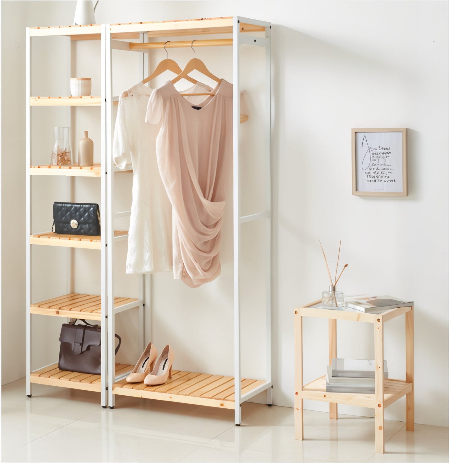 Wooden Tempered Glass Side Table