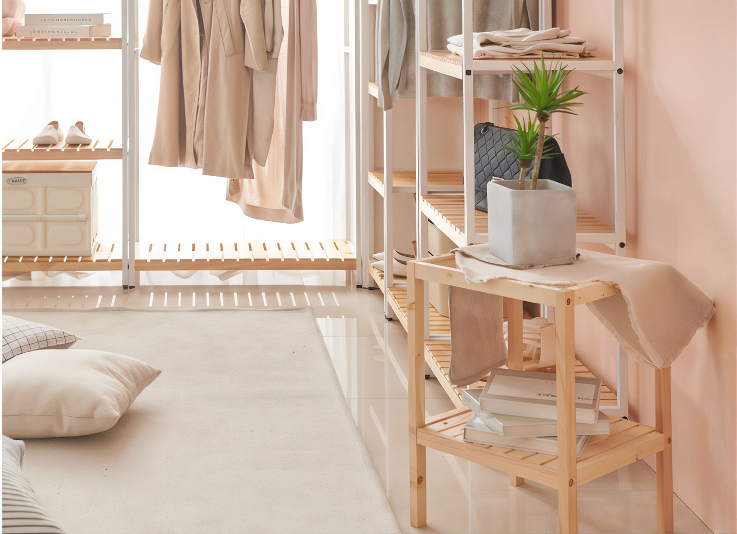 Wooden Tempered Glass Side Table