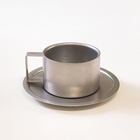 Vintage Stainless Steel Coffee Cup & Saucer