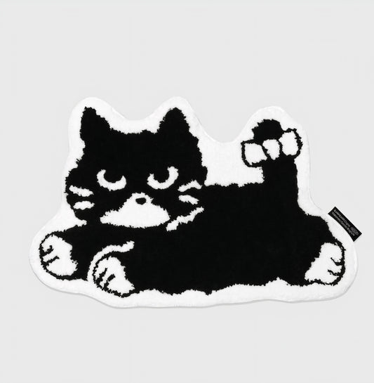 Black Cat Tufted Rug