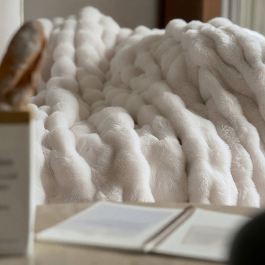 Premium Mink Latte Faux Fur Blanket