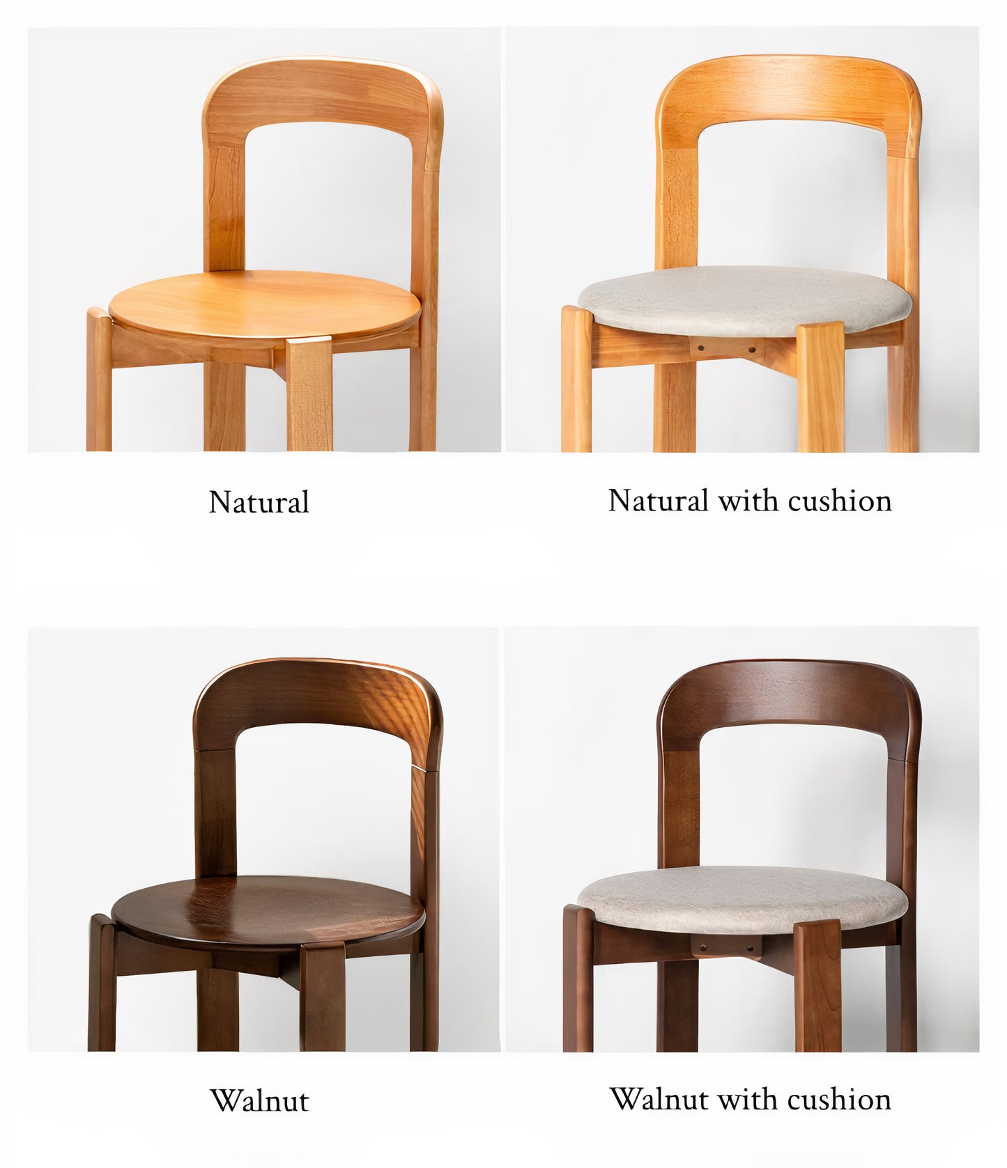 Solid Wood Curve Back Dining Chair