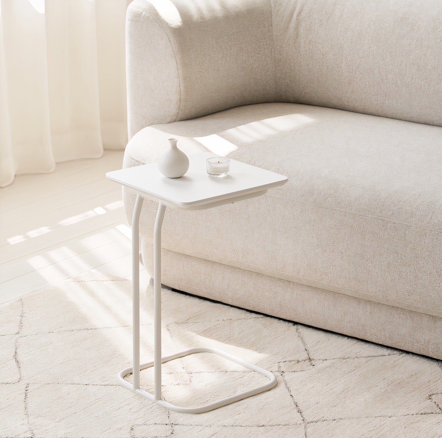 Slim C-Frame Sofa Side Table