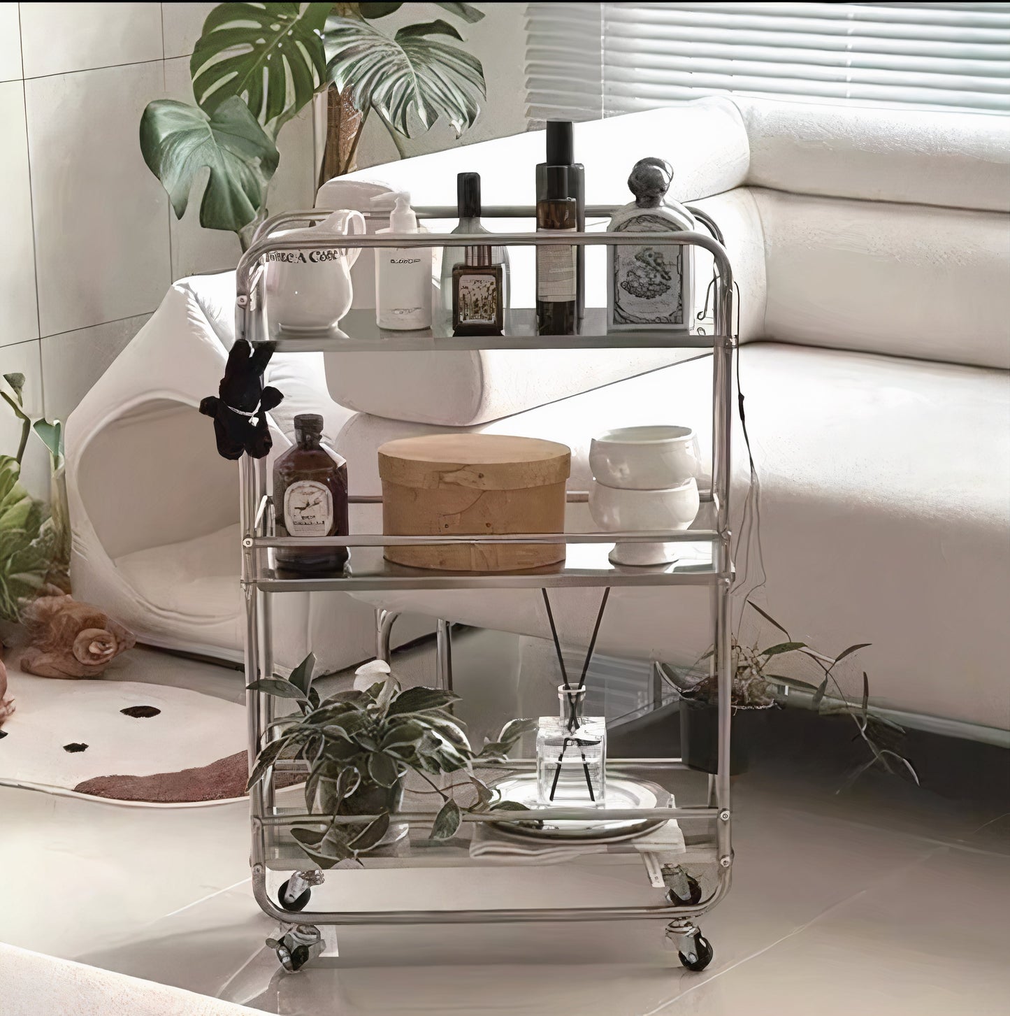 Mid-century Modern Stainless Trolley