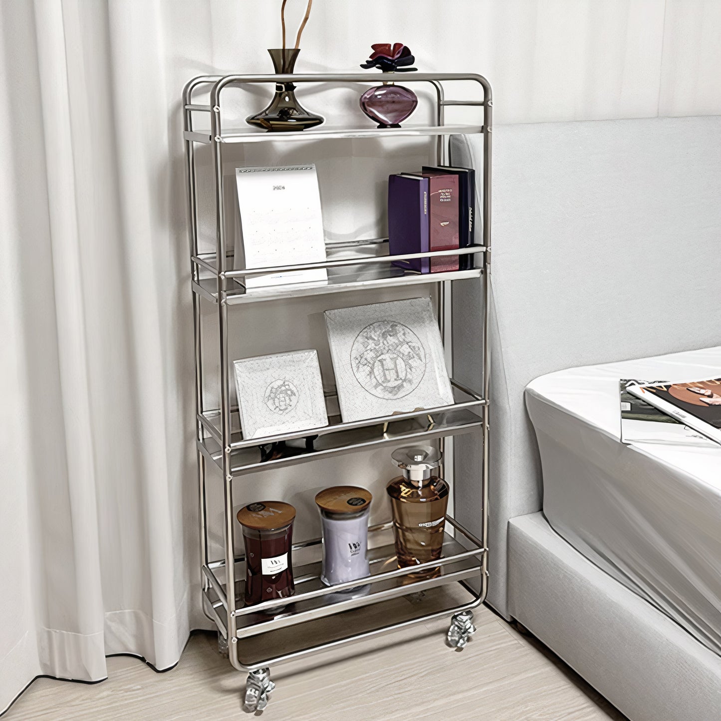 Mid-century Modern Stainless Trolley