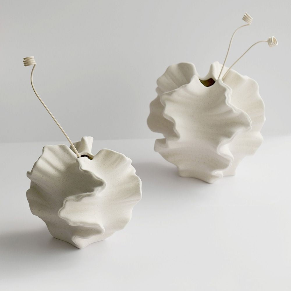 Ruffled Ceramic Vase