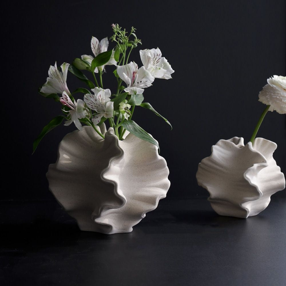 Ruffled Ceramic Vase