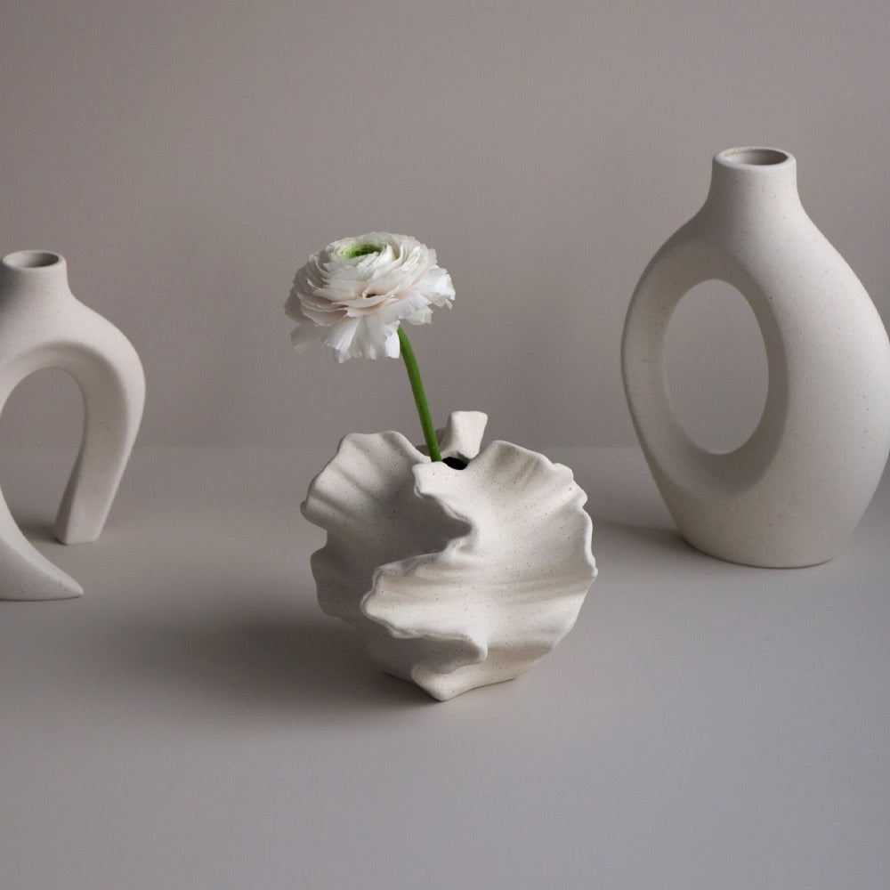 Ruffled Ceramic Vase