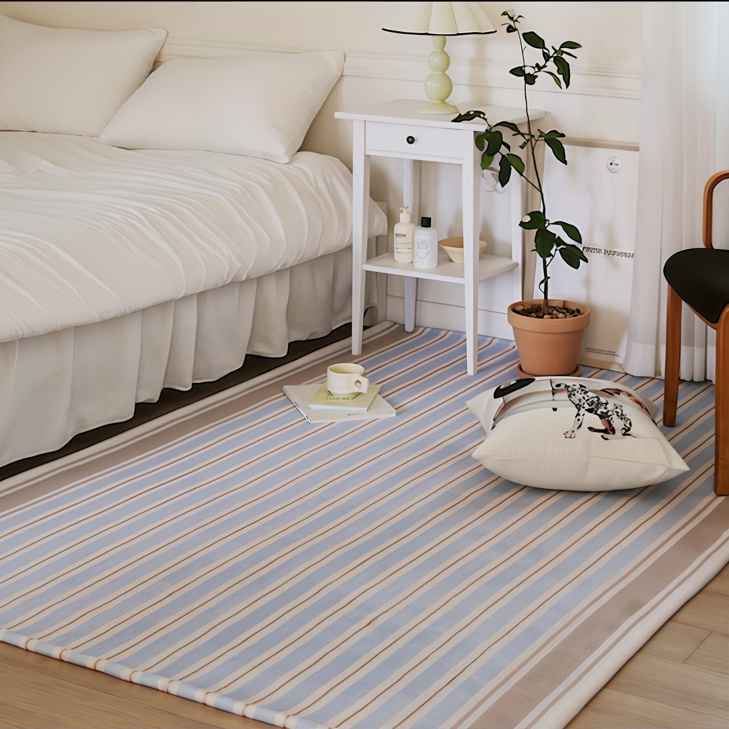 Blue Stripe Bedside Rug
