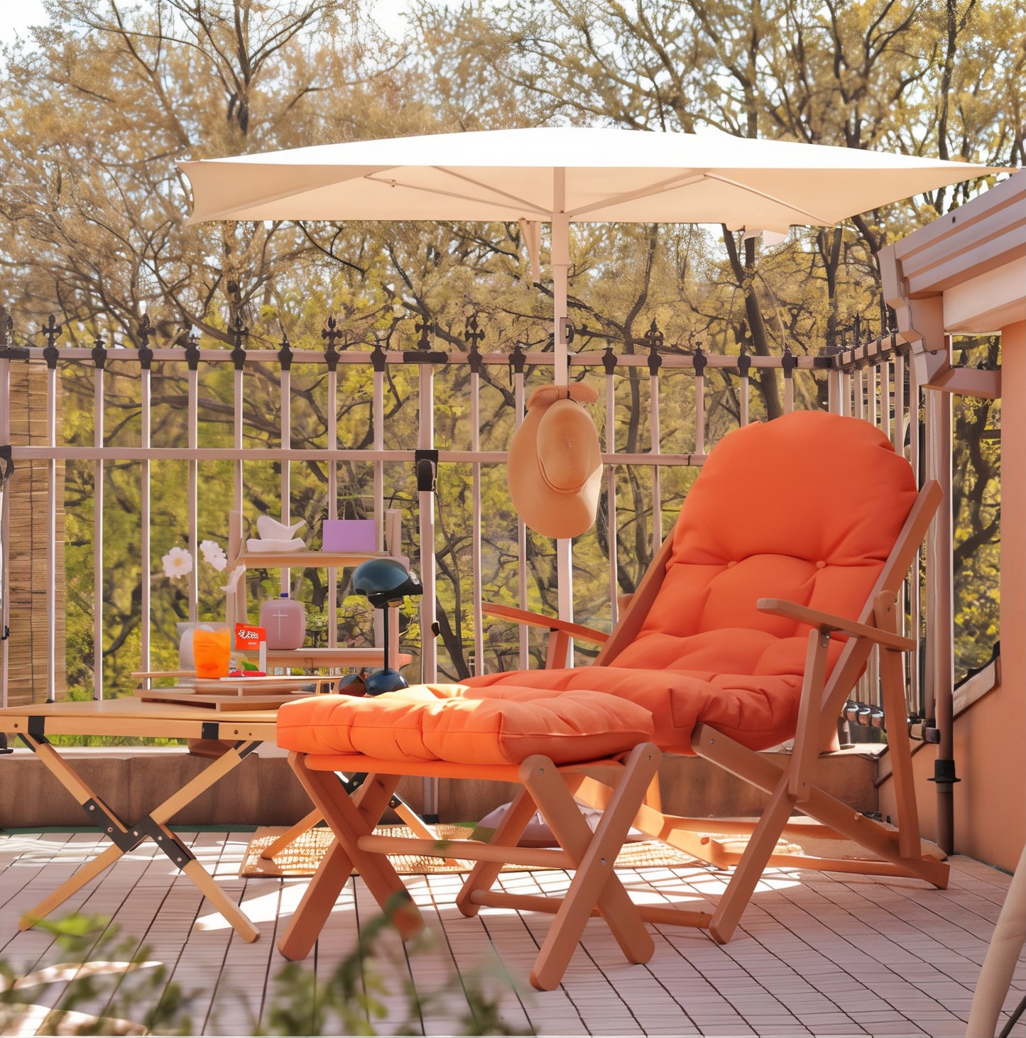 Foldable Wood Recliner Chair