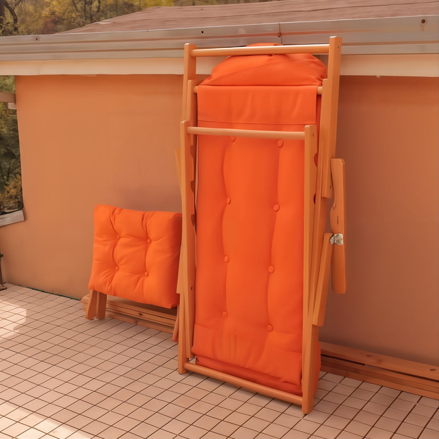 Foldable Wood Recliner Chair