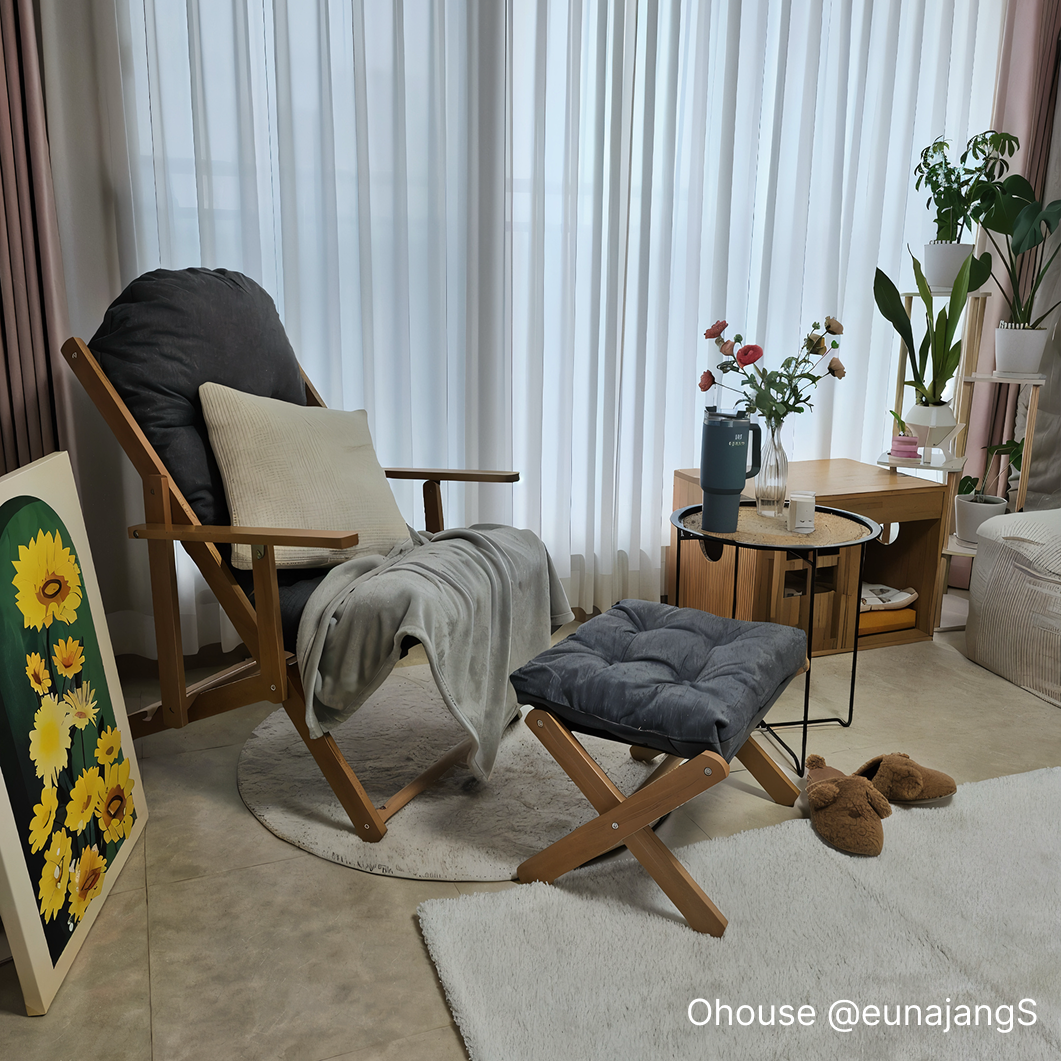 Foldable Wood Recliner Chair