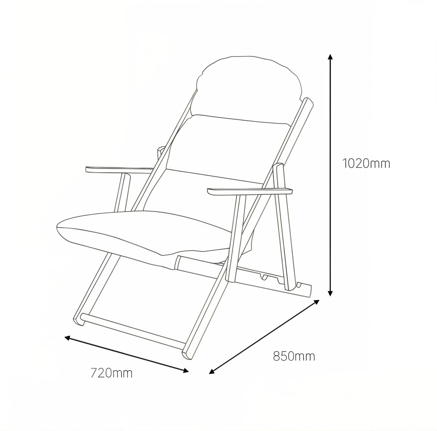 Foldable Wood Recliner Chair