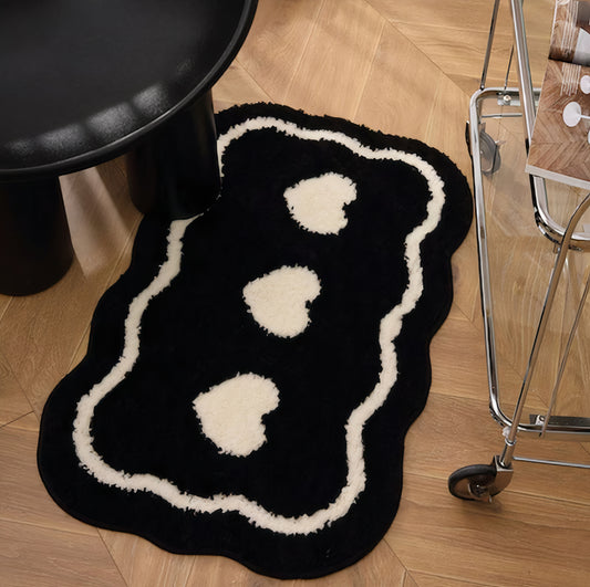 Biscuit Heart Tufted Bath Mat