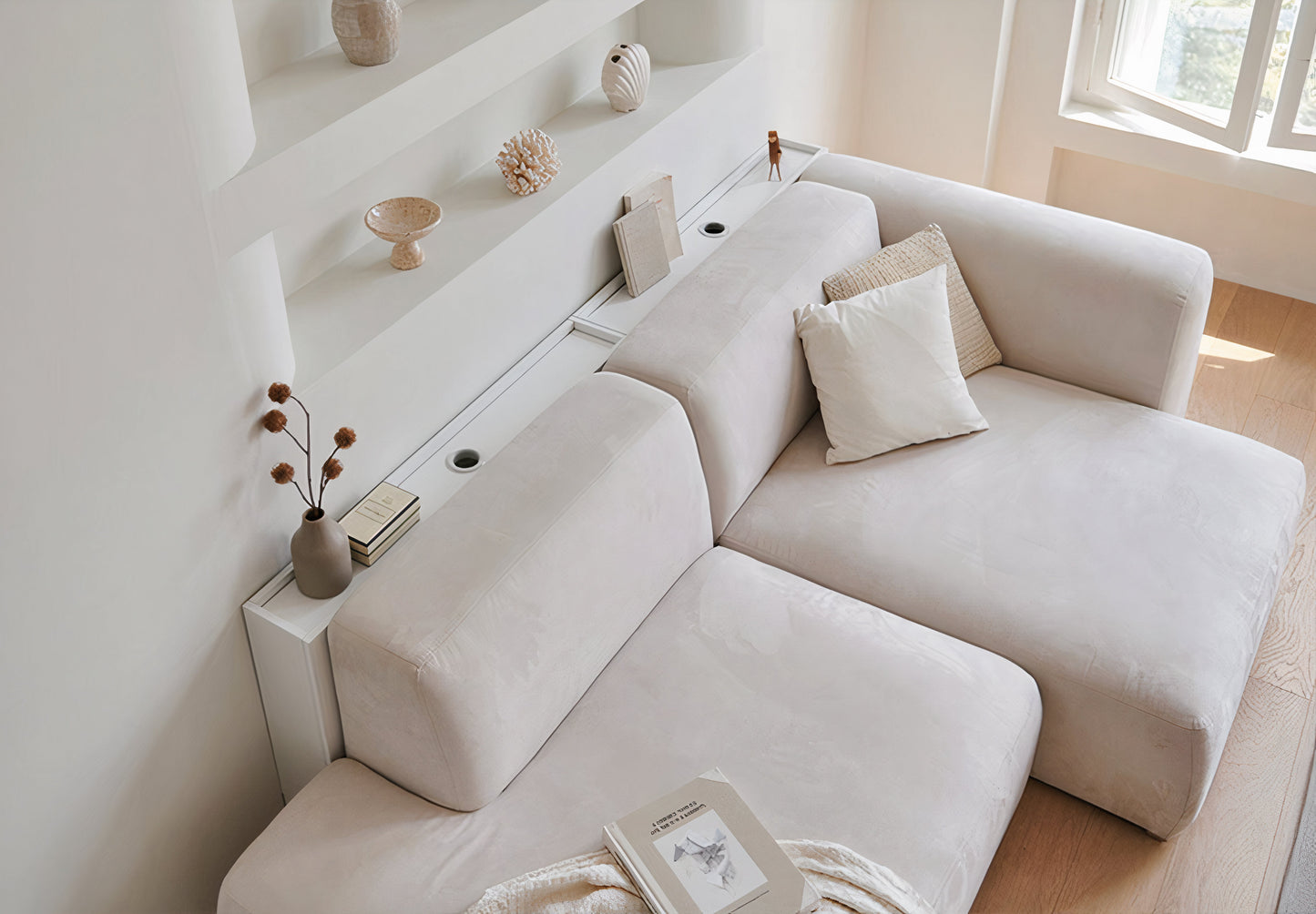 Slim Headboard Storage Shelf