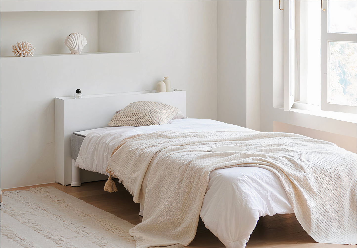 Slim Headboard Storage Shelf