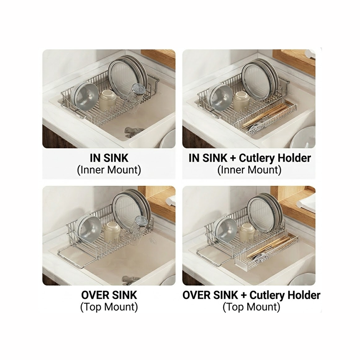 Dual Fit Sink Dish Rack