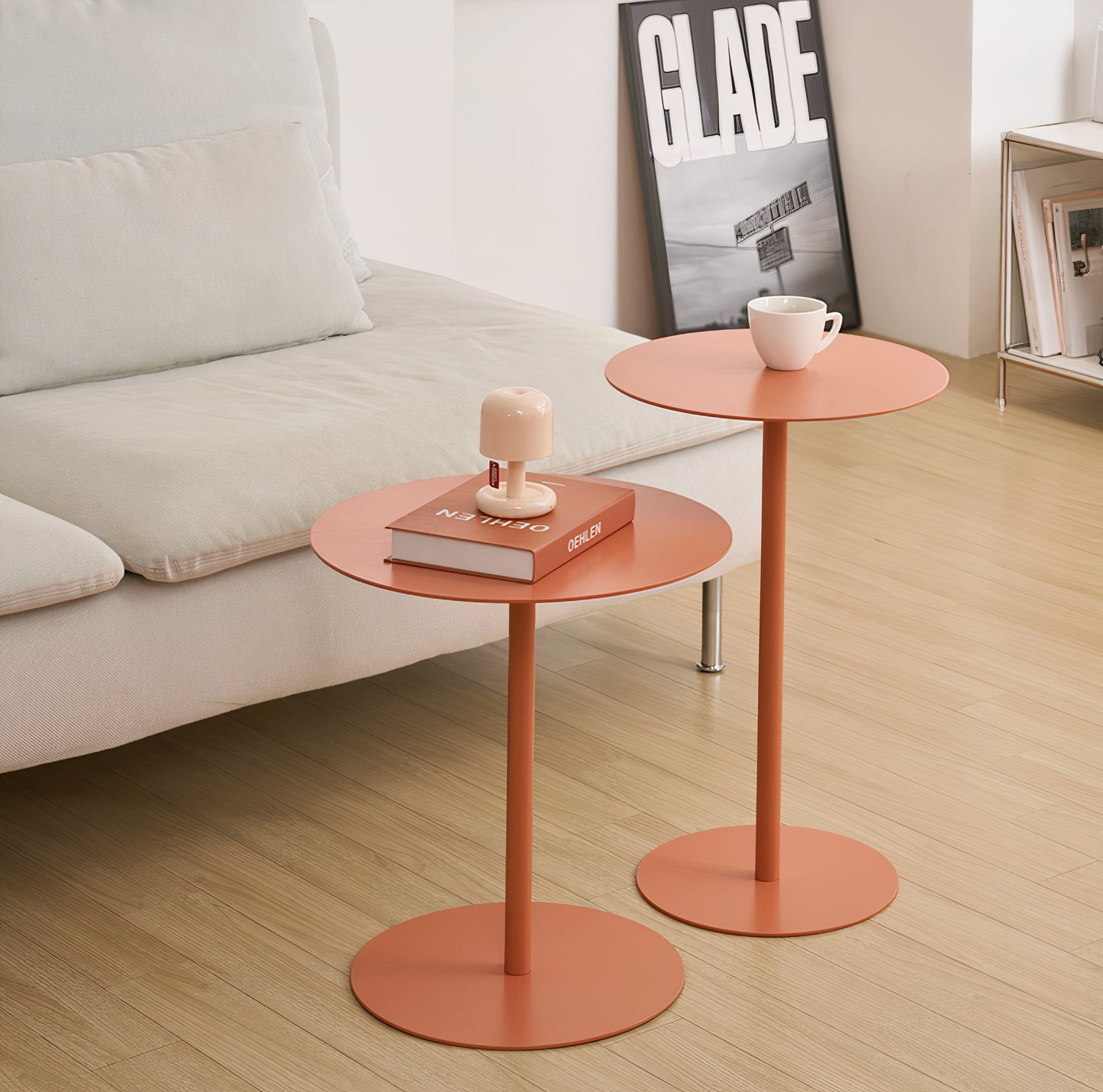 Modern Round Metal Side Tables