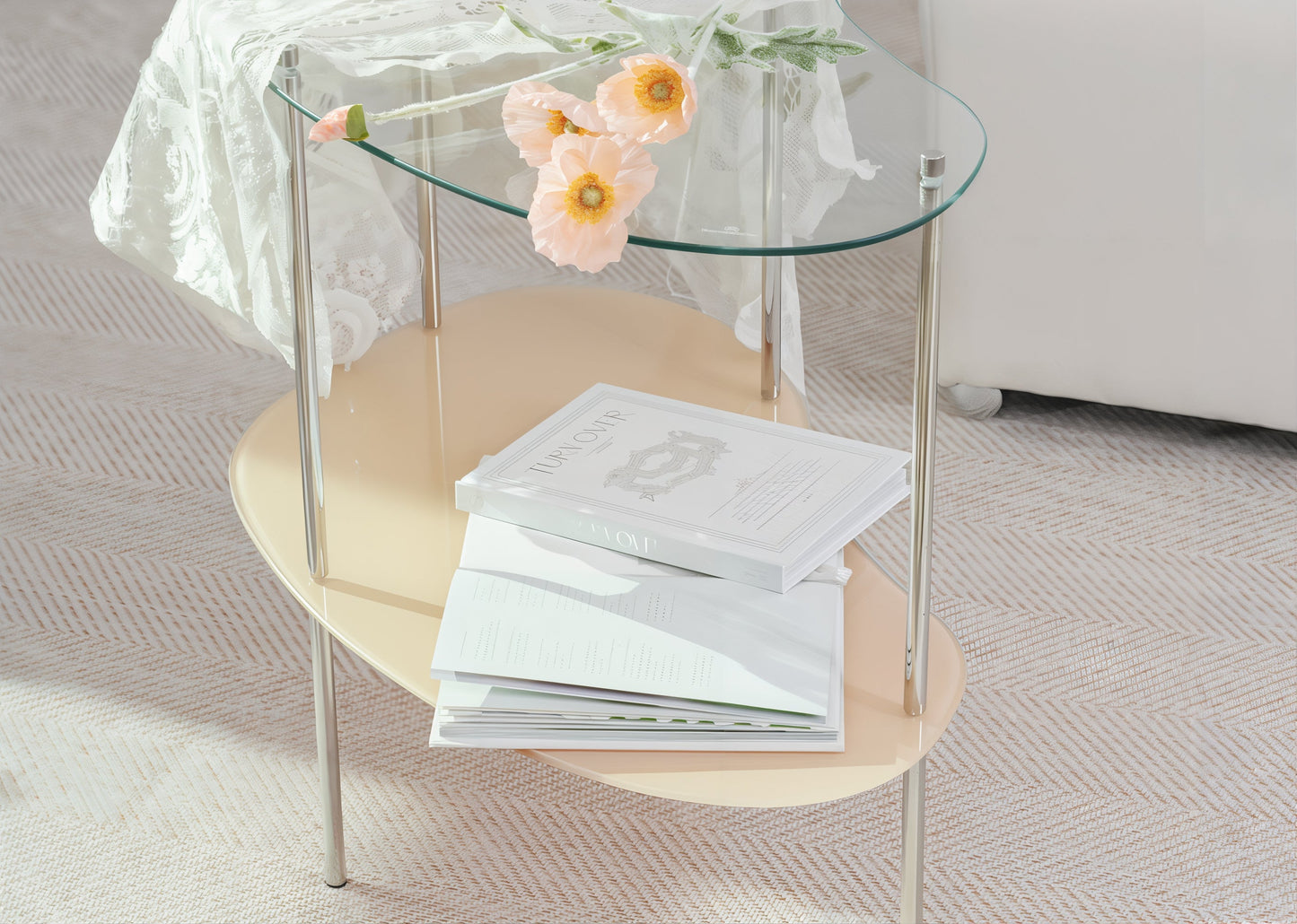 2-Tier Wavy Glass Table