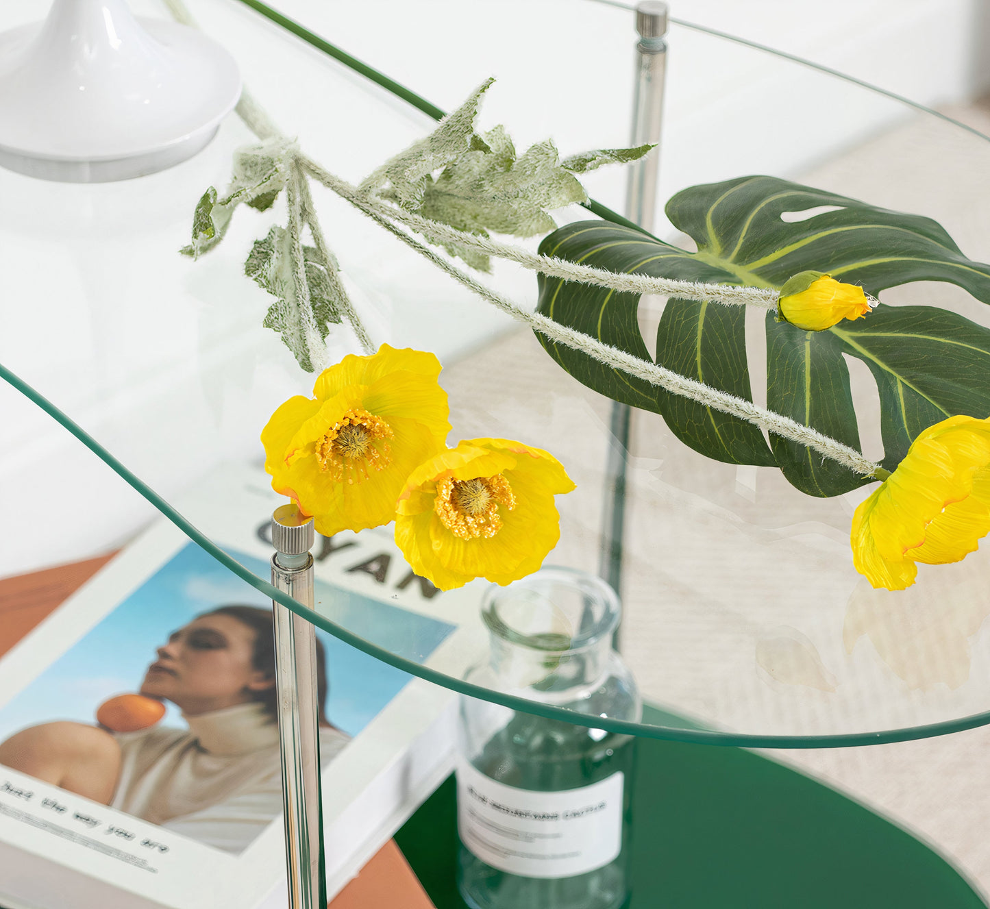 2-Tier Wavy Glass Table