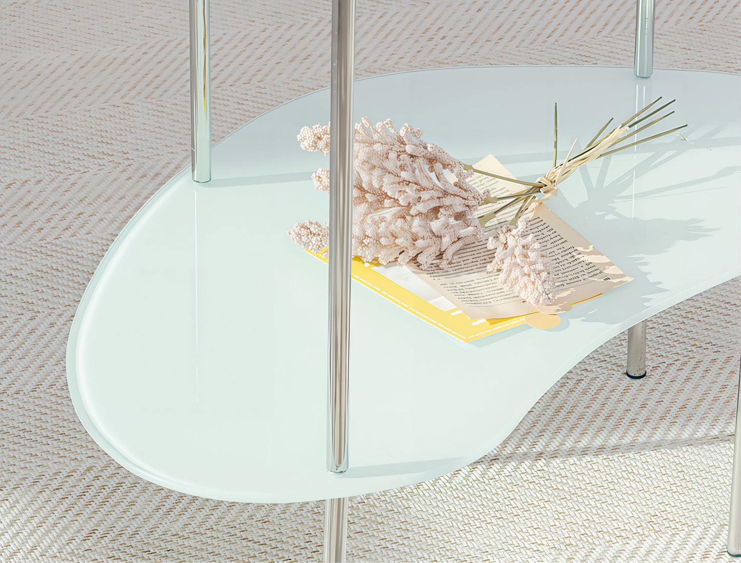 2-Tier Wavy Glass Table