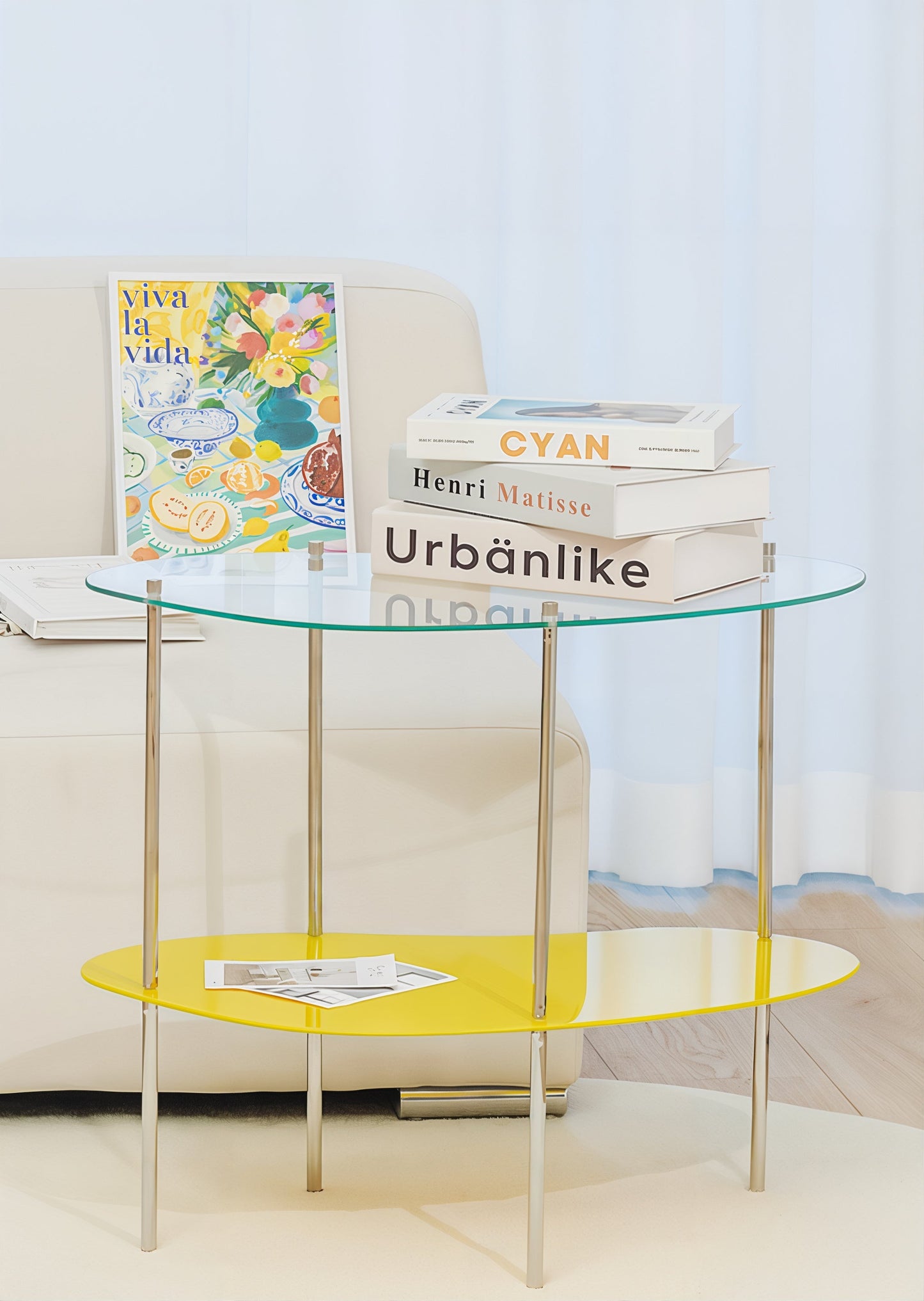 2-Tier Wavy Glass Table