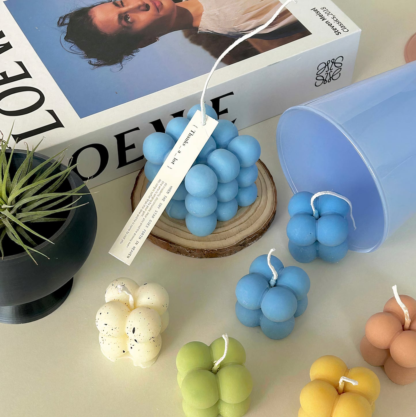 Pastel Bubble Cube Candle