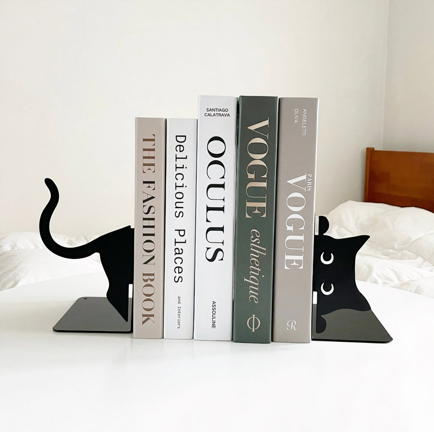 Peaking Black Cat Bookend