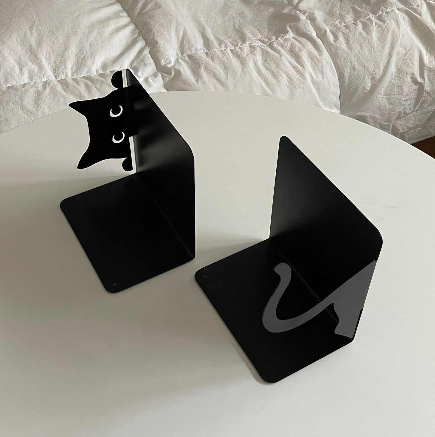 Peaking Black Cat Bookend