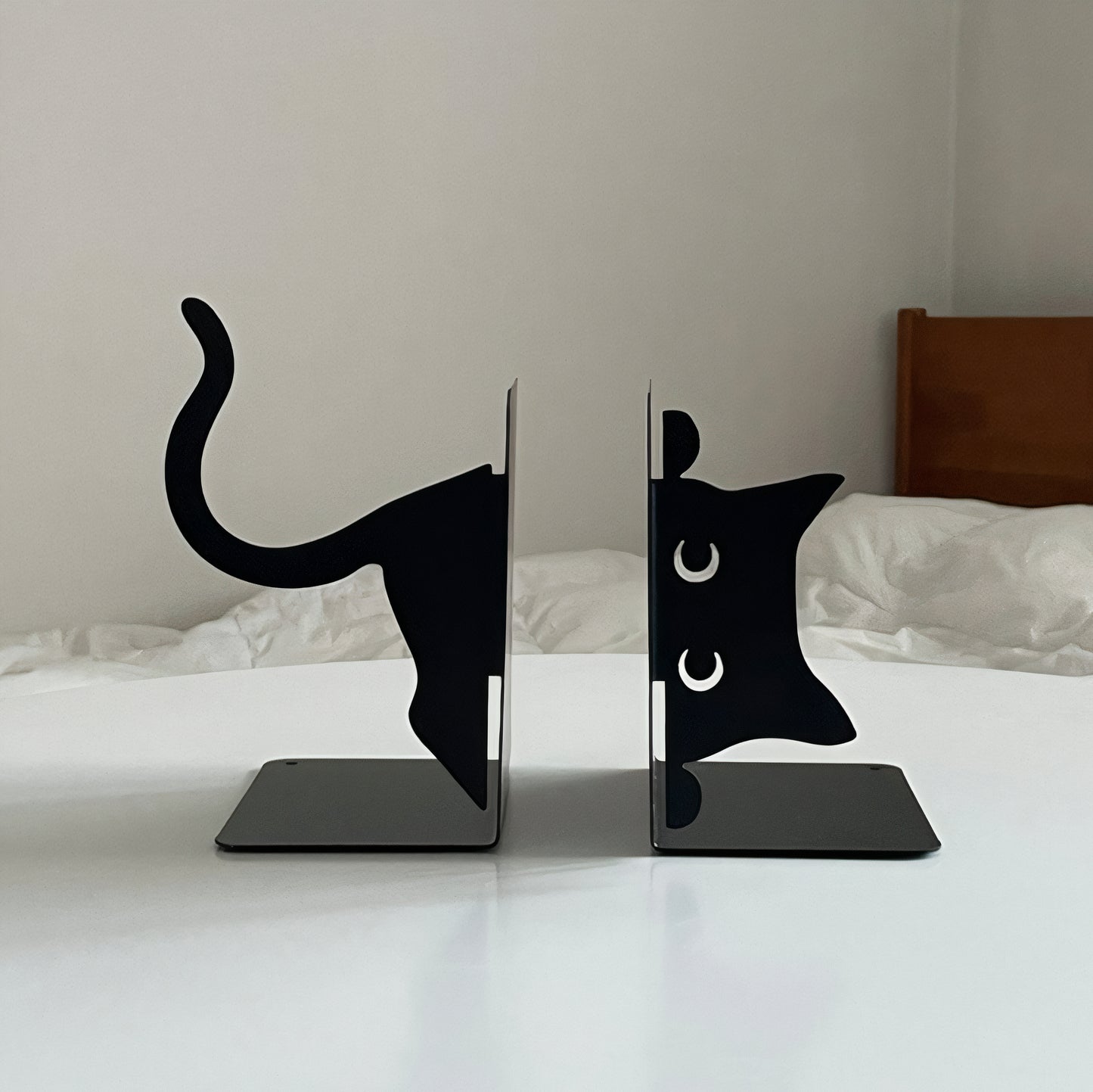 Peaking Black Cat Bookend