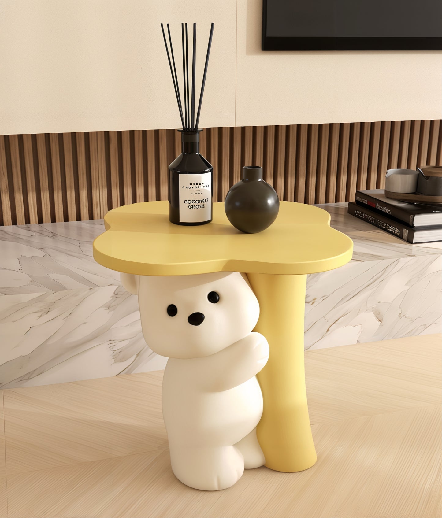 Clover Top Polar Bear Hug Side Table