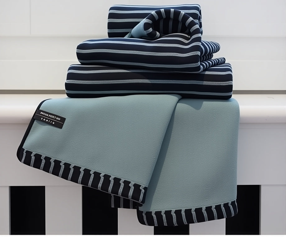 Stripe & Solid Reversible Towel Set (5 Pack)