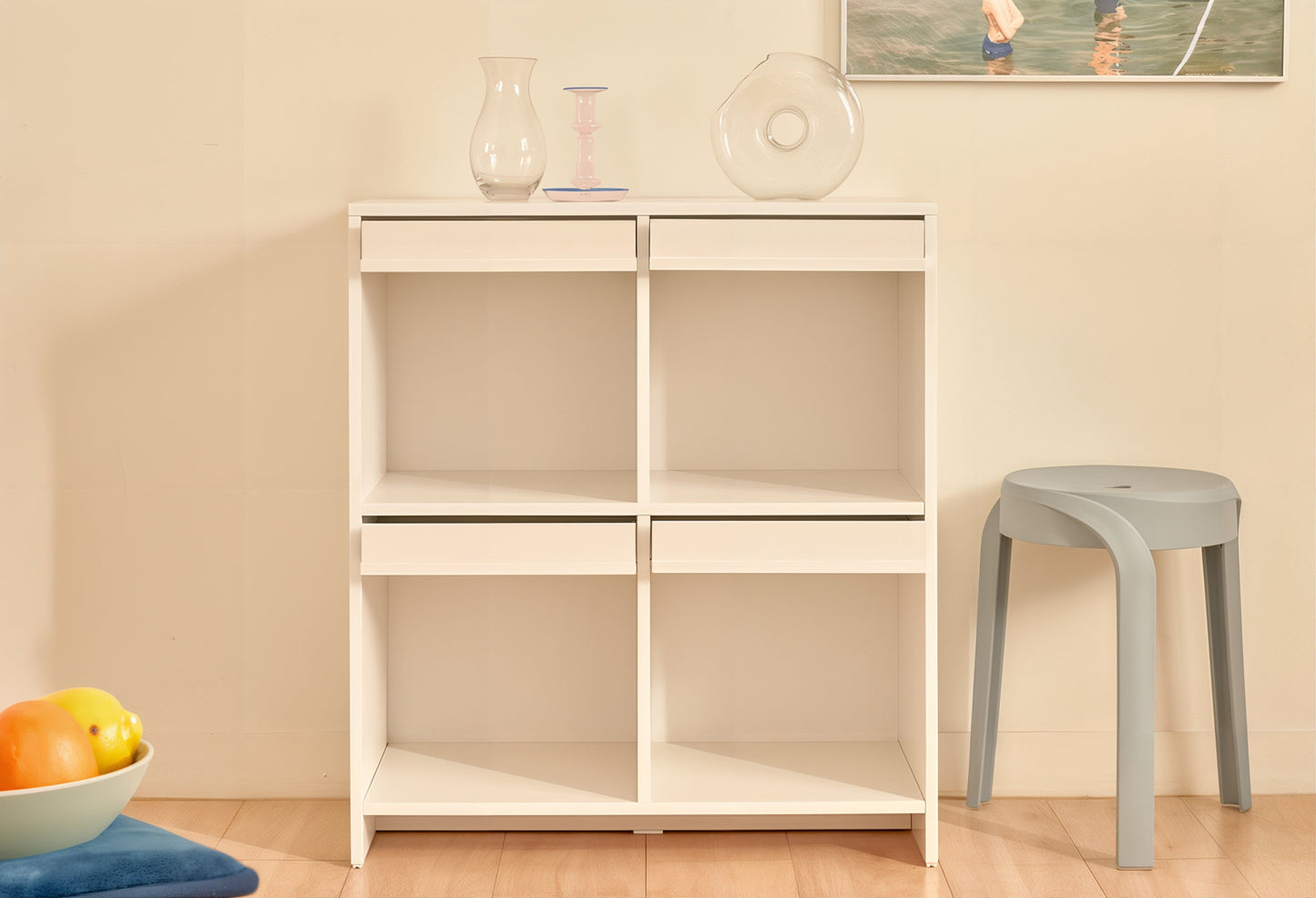 Cabinet with Flip-Up Doors and Magazine Display Panels