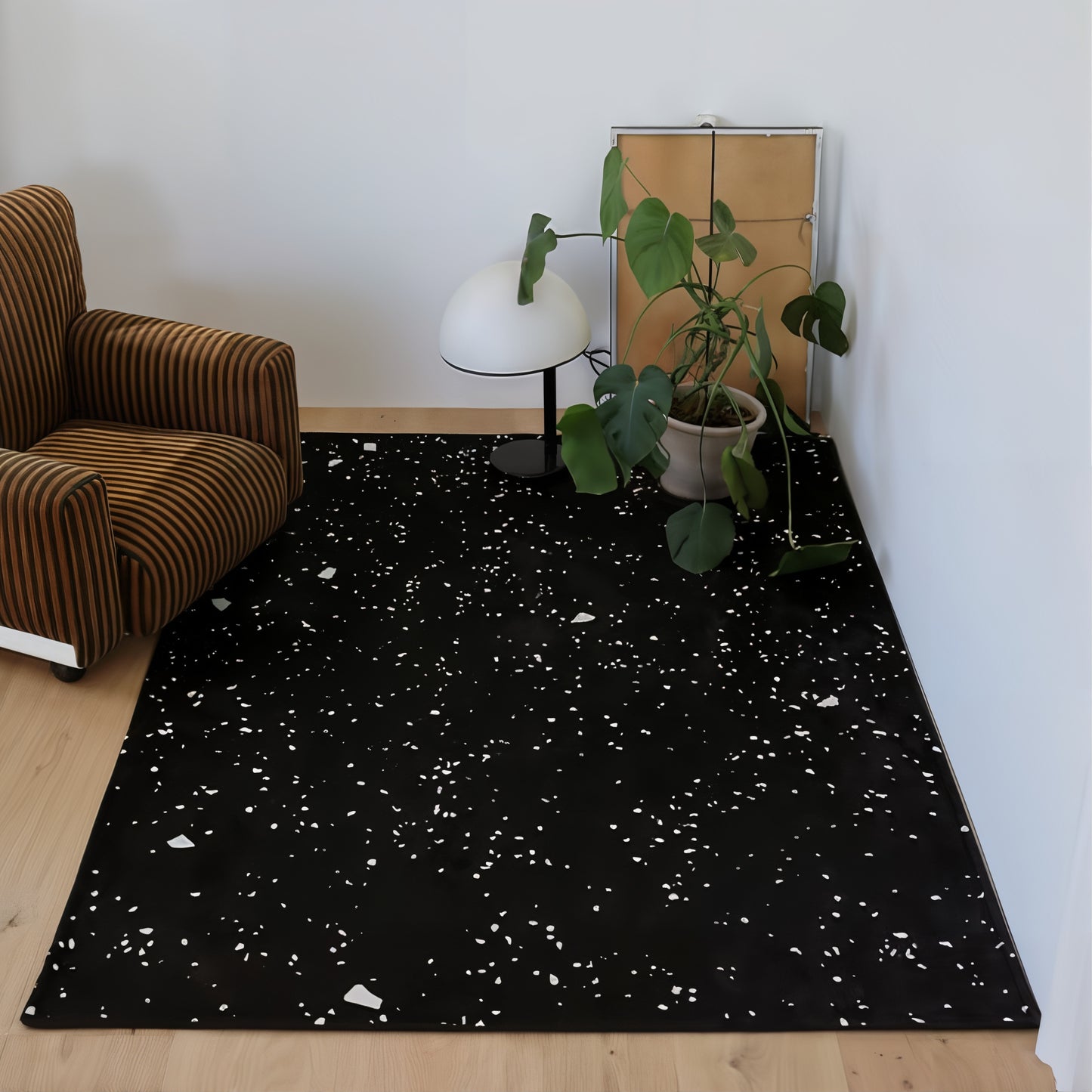 Black Terrazzo Microfiber Rug - image 5 of 5