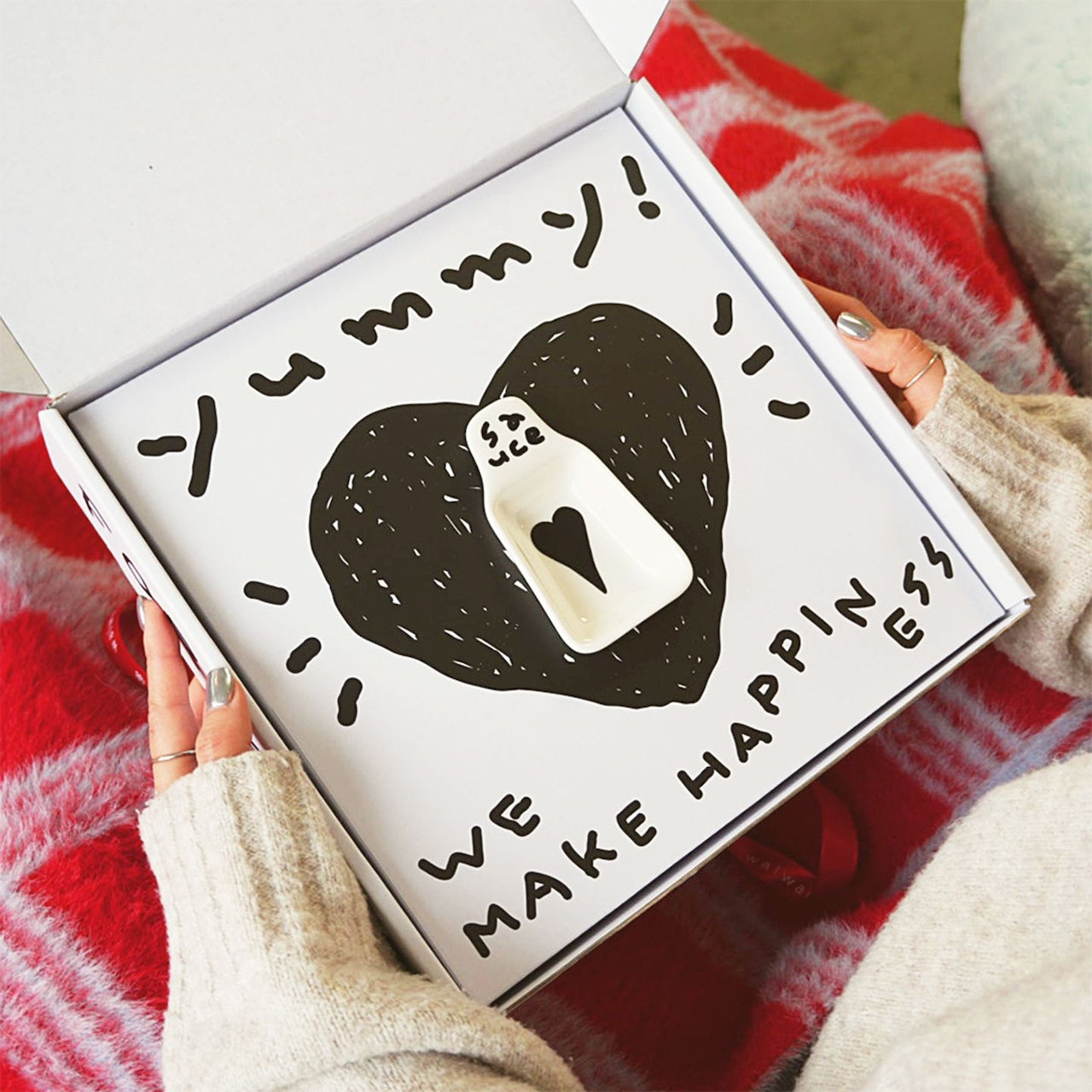 Ribbon & Heart Cheese Plate Set