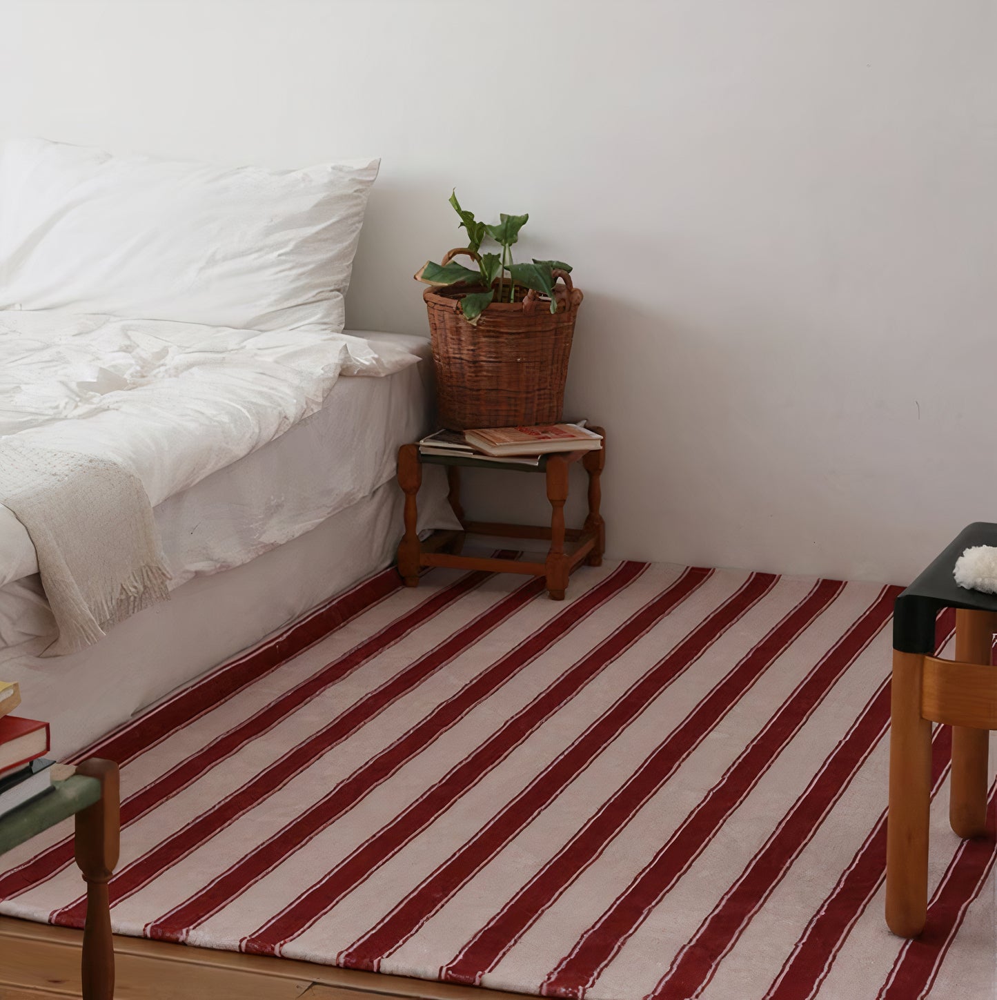 Red Stripe Pattern Rug